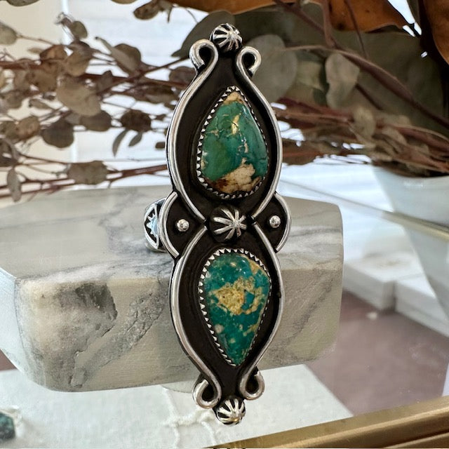 Royston Turquoise Double Pear Ring