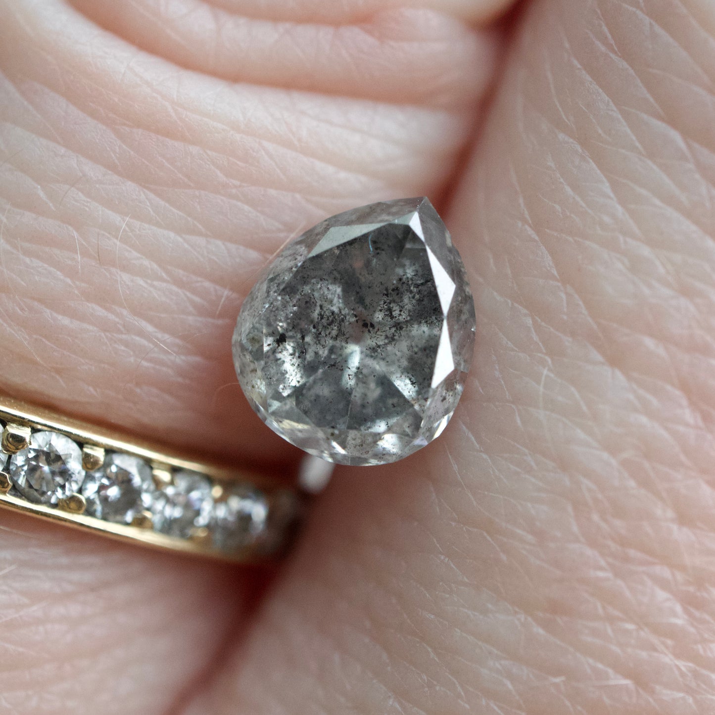 Salt & Pepper Pear Diamond