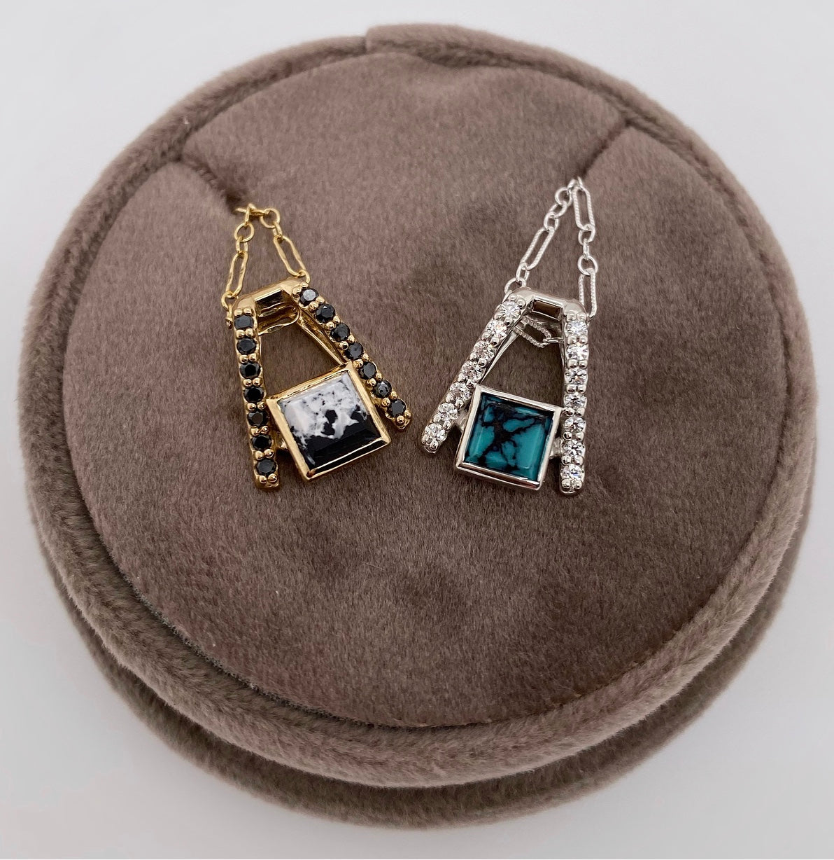 Square Stone Necklace - Honey & Goldies