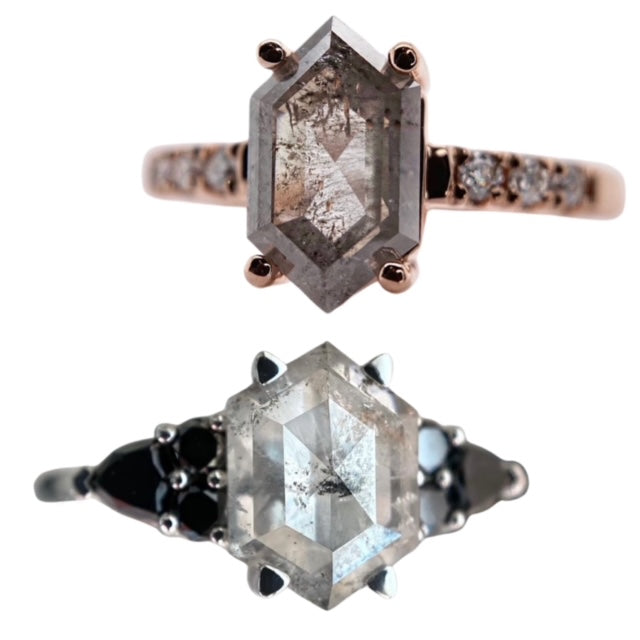 Salt & Pepper Diamond Ring