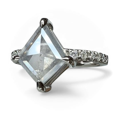 Icy Salt & Pepper Kite Ring