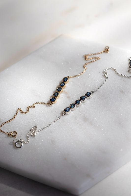 Montana sapphire Bezel Set Bracelet