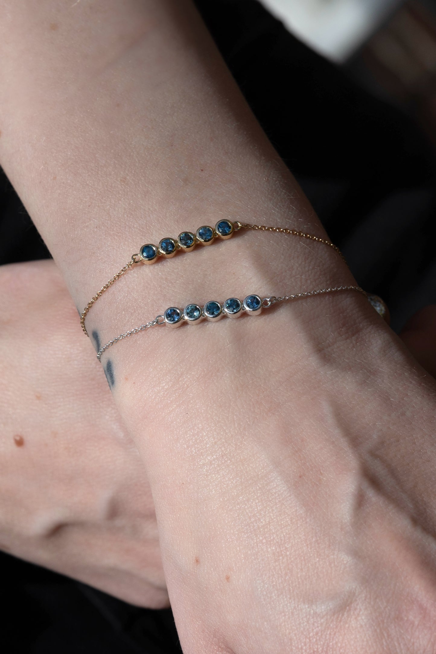 Montana sapphire Bezel Set Bracelet