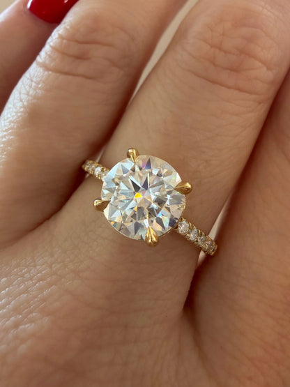 White Moissanite Diamond Ring