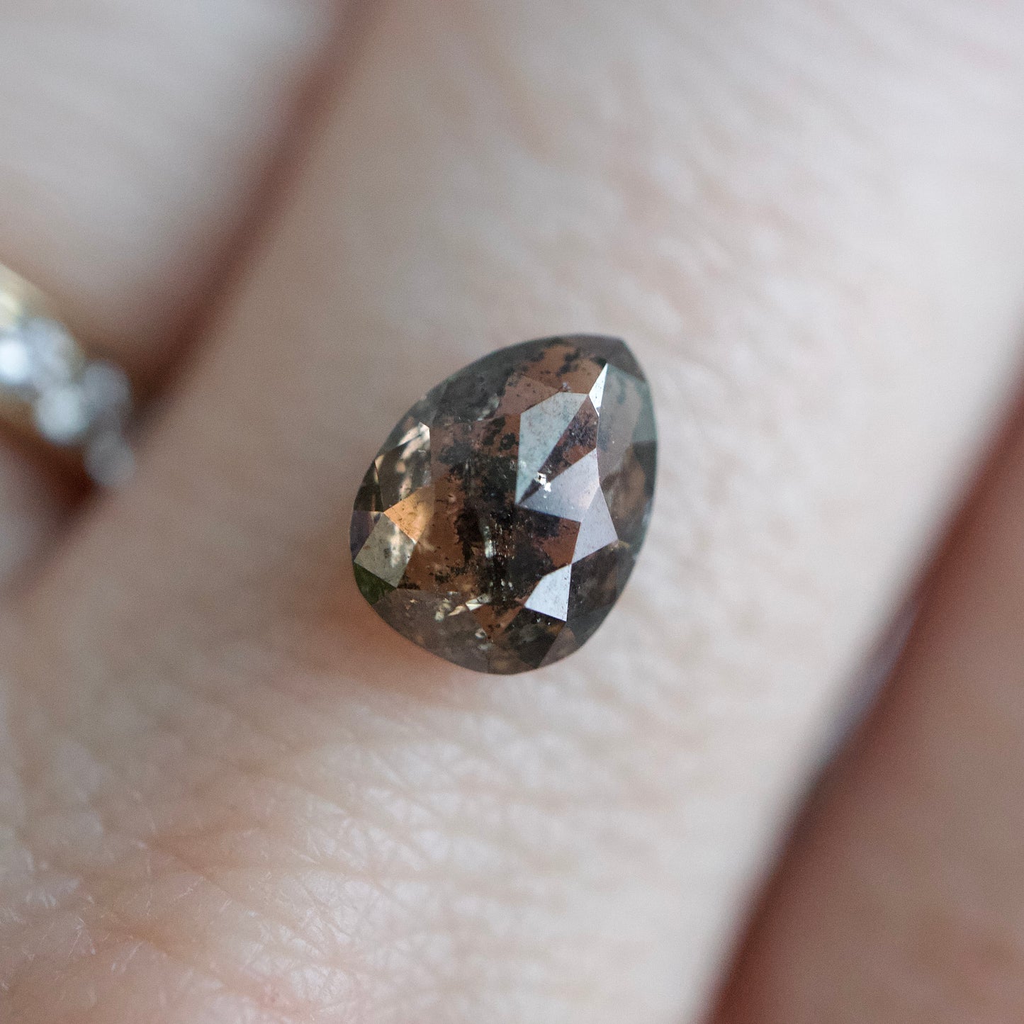 Salt & Pepper Pear Diamond