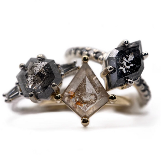 Salt & Pepper Diamond Ring