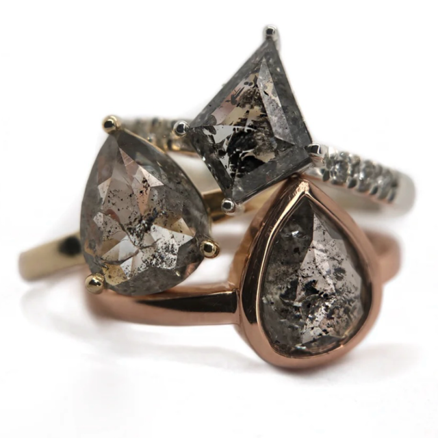 Salt & Pepper Diamond Ring