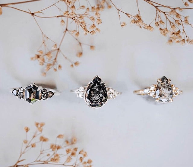 Salt & Pepper Diamond Ring