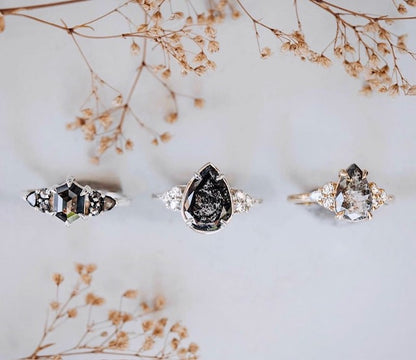 Salt & Pepper Diamond Ring