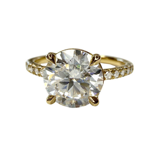 White Moissanite Diamond Ring