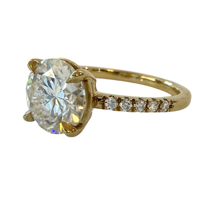 White Moissanite Diamond Ring