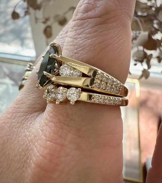 Marquise + Round Channel Set Ring