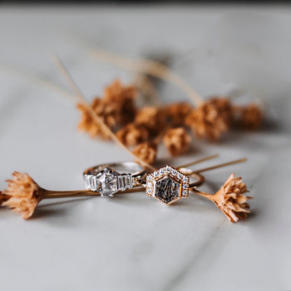 Baguette Edge Hexagon Ring - Create Your Own