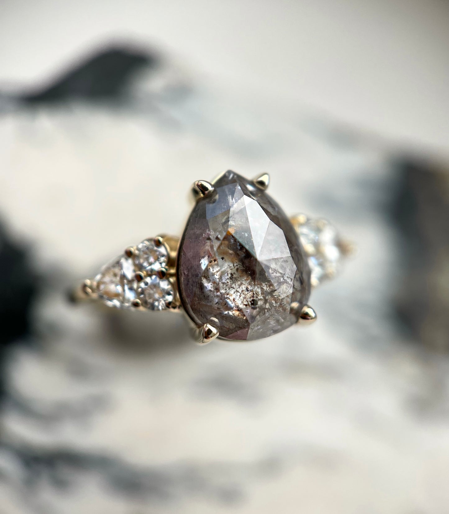 Salt & Pepper Diamond Ring