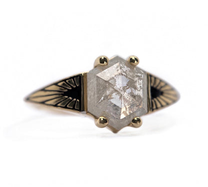Hexagon + Ray Band Ring