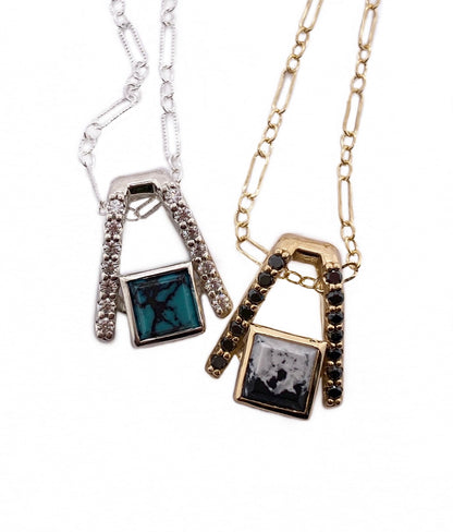 Square Stone Necklace