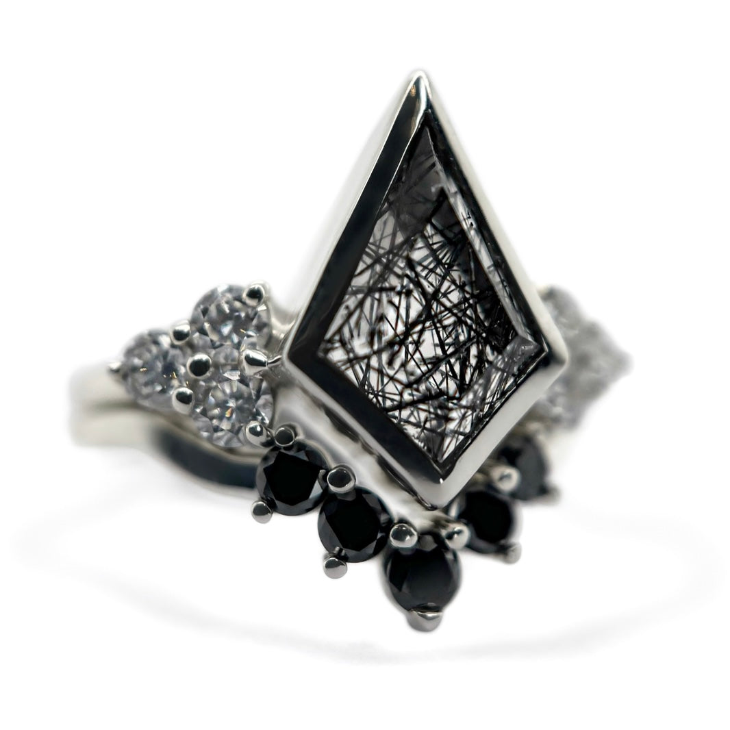 Tourmalinated Quartz Kite Cluster Edge Set