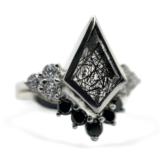 Tourmalinated Quartz Kite Cluster Edge Set