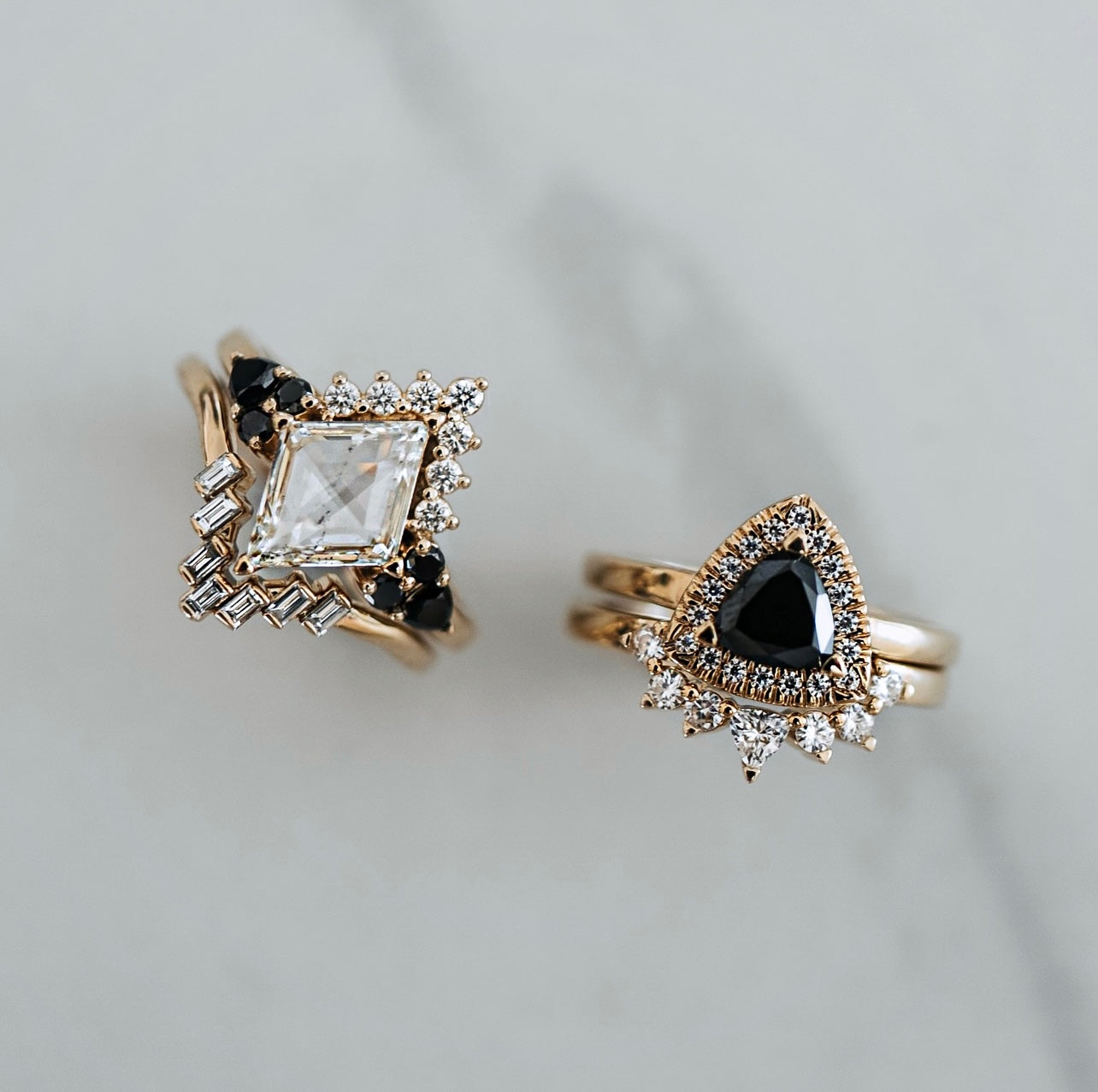 White + Black Diamond Halo Dream Set