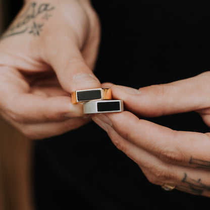 Rectangle Top Signet Ring- Honey and Goldies