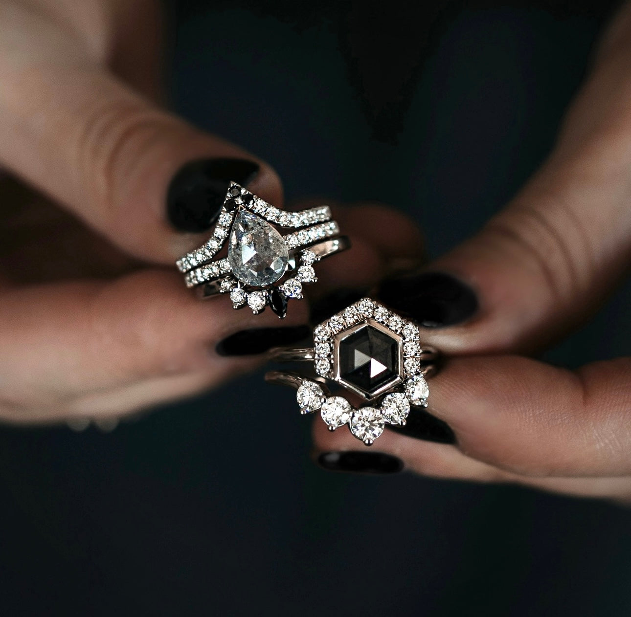 Black and Gold Rings